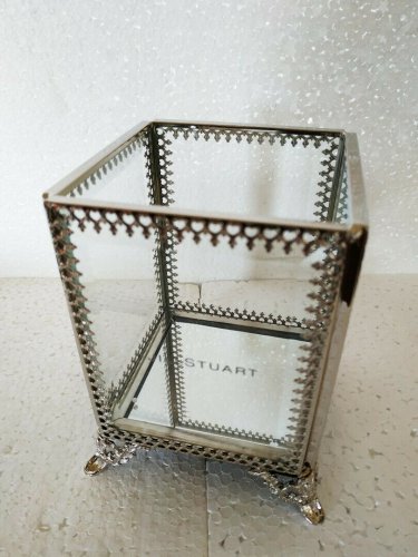 Jill Stuart make up brush container new in box metal glass