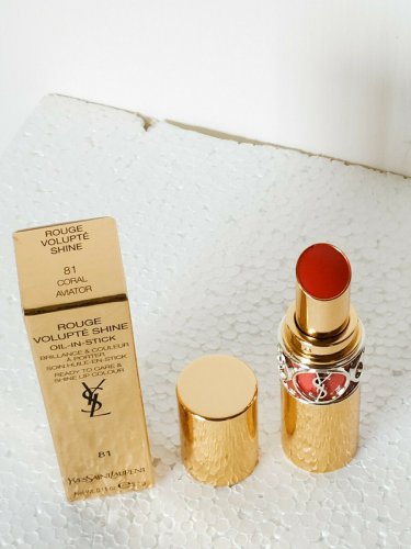 YSL Rouge Volupte Shine #81 Coral Aviator Yves Saint Laurent lipstick