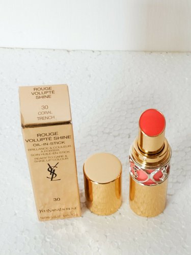 YSL Rouge Volupte Shine #30 Coral Trench Yves Saint Laurent lipstick