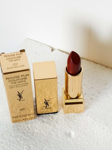 YSL Rouge Pur Couture The Mats #222 Black Red Code Yves Saint Laurent