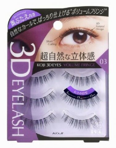 Koji Dolly Wink 3D false eyelash No.3 Volume Fringe japan  w/ gift