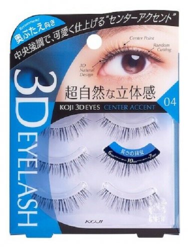 Koji Dolly Wink 3D false eyelash No.4 Center Accent japan  w/ gift