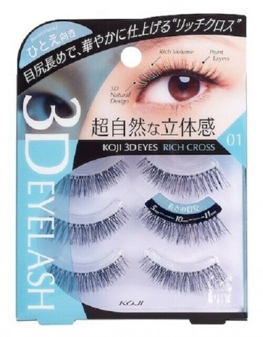 Koji Dolly Wink 3D false eyelash No.1 Rich Cross japan  w/ gift