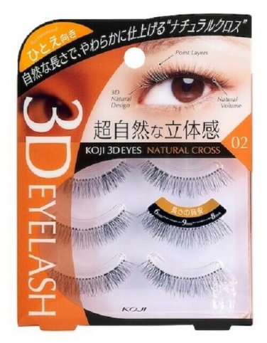 Koji Dolly Wink 3D false eyelash No.2 Natural Cross japan  w/ gift