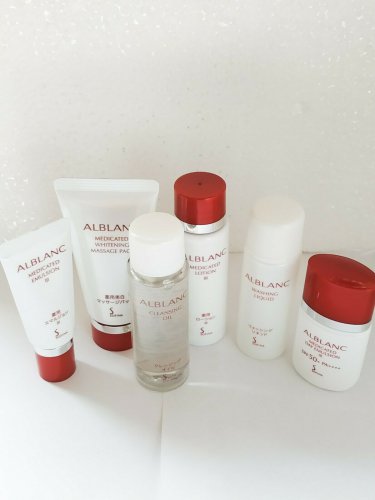 Sofina Alblanc set cleansing masage pack lotion emulsion uv day emulsion spf50