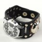 Punk Gothic Ladies Women Men Gensâ Genuine Leather Wrist Watch