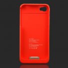 1900mAh External Backup Rechargeable Battery Charger Case Cover For iPhone 4 4S Red