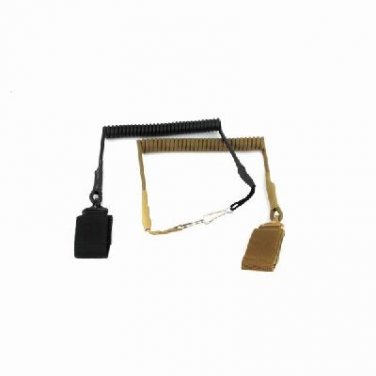 Adjustable Tactical Pistol Hand Gun Secure Spring Lanyard Sling w/Belt Velcro Outdoor Combat Gear