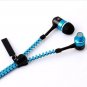 KingTime Blue 3.5mm plug in-ear stereo zip metal earphones for iphone, ipod, ipad,samsung