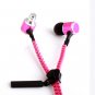 KingTime Pink 3.5mm plug in-ear stereo zip metal earphones for iphone, ipod, ipad,samsung