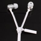 KingTime White 3.5mm plug in-ear stereo zip metal earphones for iphone, ipod, ipad,samsung
