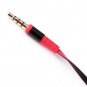 KingTime Black and Red 3.5mm plug in-ear stereo flat metal earphones for iphone, ipod, ipad,samsung