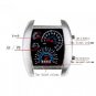Cool Car Meter Dial Unisex Blue Flash Dot Matrix LED Racing Watch Black