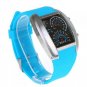 Cool Car Meter Dial Unisex Blue Flash Dot Matrix LED Racing Watch Blue