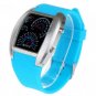 Cool Car Meter Dial Unisex Blue Flash Dot Matrix LED Racing Watch Blue