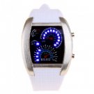 Cool Car Meter Dial Unisex Blue Flash Dot Matrix LED Racing Watch Write