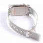 New Fashion Men Women,s 29 Flash Blue LED Digital Sport Metal Band Watch White