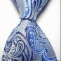 New Bright Blue Paisley JACQUARD WOVEN Men's Tie Necktie