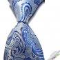 New Bright Blue Paisley JACQUARD WOVEN Men's Tie Necktie
