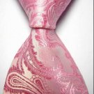 New Pink Paisley JACQUARD WOVEN Men's Tie Necktie