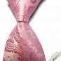 New Pink Paisley JACQUARD WOVEN Men's Tie Necktie