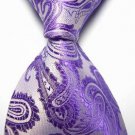 New Purple Paisley JACQUARD WOVEN Men's Tie Necktie