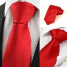 New Classic Striped Scarlet Red Men Tie Necktie Wedding Party Holiday Gift