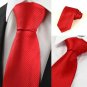 New Classic Striped Scarlet Red Men Tie Necktie Wedding Party Holiday Gift