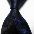 New Navy Paisley JACQUARD WOVEN Men's Tie Necktie