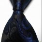 New Navy Paisley JACQUARD WOVEN Men's Tie Necktie