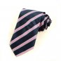 New Striped Pink Blue JACQUARD Men's Tie Necktie Wedding Party Holiday Gift