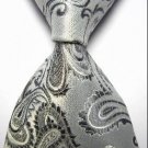 New Gray Paisley JACQUARD WOVEN Men's Tie Necktie
