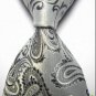 New Gray Paisley JACQUARD WOVEN Men's Tie Necktie