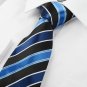 Classic Striped Blue Black JACQUARD Men's Tie Necktie Formal Business Gift #0001