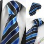 Classic Striped Blue Black JACQUARD Men's Tie Necktie Formal Business Gift #0001