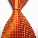 New Orange Checked JACQUARD WOVEN Men's Tie Necktie