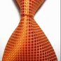 New Orange Checked JACQUARD WOVEN Men's Tie Necktie