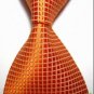 New Orange Checked JACQUARD WOVEN Men's Tie Necktie