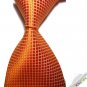 New Orange Checked JACQUARD WOVEN Men's Tie Necktie