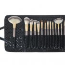 Professional 18pcs Premium Soft three-color Synthetic Made Up Brushes Black diamond pattern case