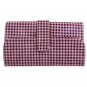 10PCS Pink Handle Cosmetic Brush Set With Pink&Black Check Leather Pouch