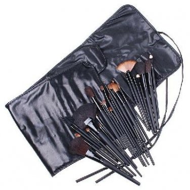32 pcs Cosmetic Facial Make up Brush Kit Makeup Brushes Tools Set + Black Leather Case