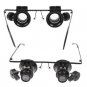 20X Magnification 2 Glasses Gauge Lens Type Watch Repair Magnifier LED Light