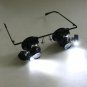 20X Magnification 2 Glasses Gauge Lens Type Watch Repair Magnifier LED Light