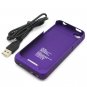 1900mAh External Backup Rechargeable Battery Charger Case Cover For iPhone 4 4S Purple