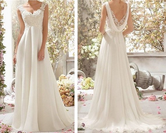 New Floor Length Lace Cap Sleeve Wedding Dress Bridal Gowns Custom Size 2-4-6-8-10-12-14-16-18
