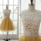 Custom Made Lace Tulle Bridesmaid Dress Prom Dress Mint Blue Yellow Dress Evening Dress