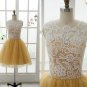 Custom Made Lace Tulle Bridesmaid Dress Prom Dress Mint Blue Yellow Dress Evening Dress
