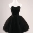 Black Prom Dress Strapless Ball Gown Tulle Party Dress Short Celebrity Dresses Evening Dresses