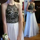 Long Prom Dress, Halter Prom Dress, White And Black Prom Dress, Cheap Prom Dress, Party Prom Dress Long Prom Dress, Halter Prom Dress, White And Black Prom Dress, Cheap Prom Dress, Party Prom Dress
